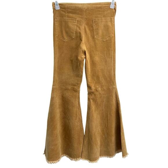 Fashion On Earth Velvet Corduroy 17” Flare Pant Women’s Sz S Camel Boho Hippie - Picture 3 of 10